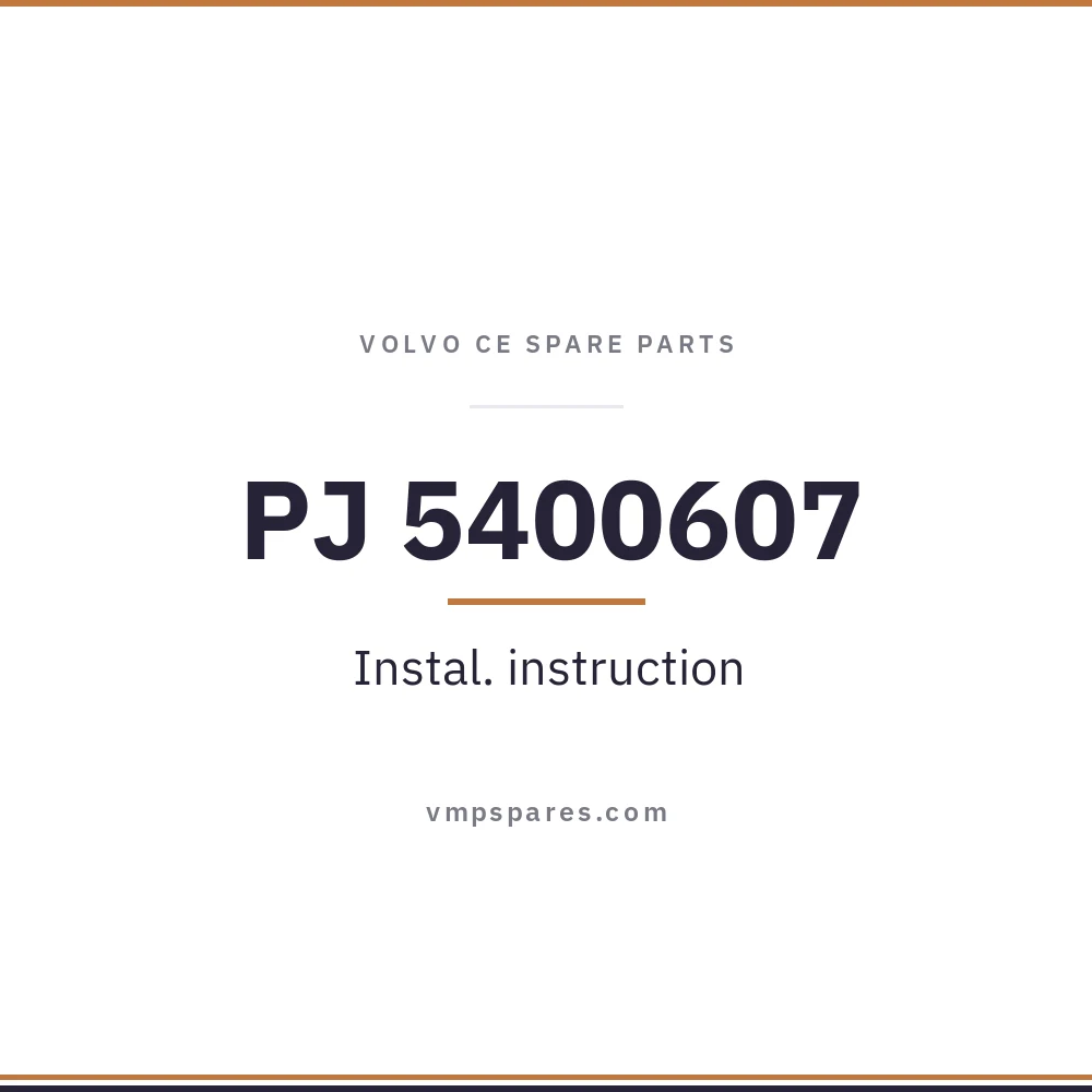 PJ 5400607 – Instal. instruction