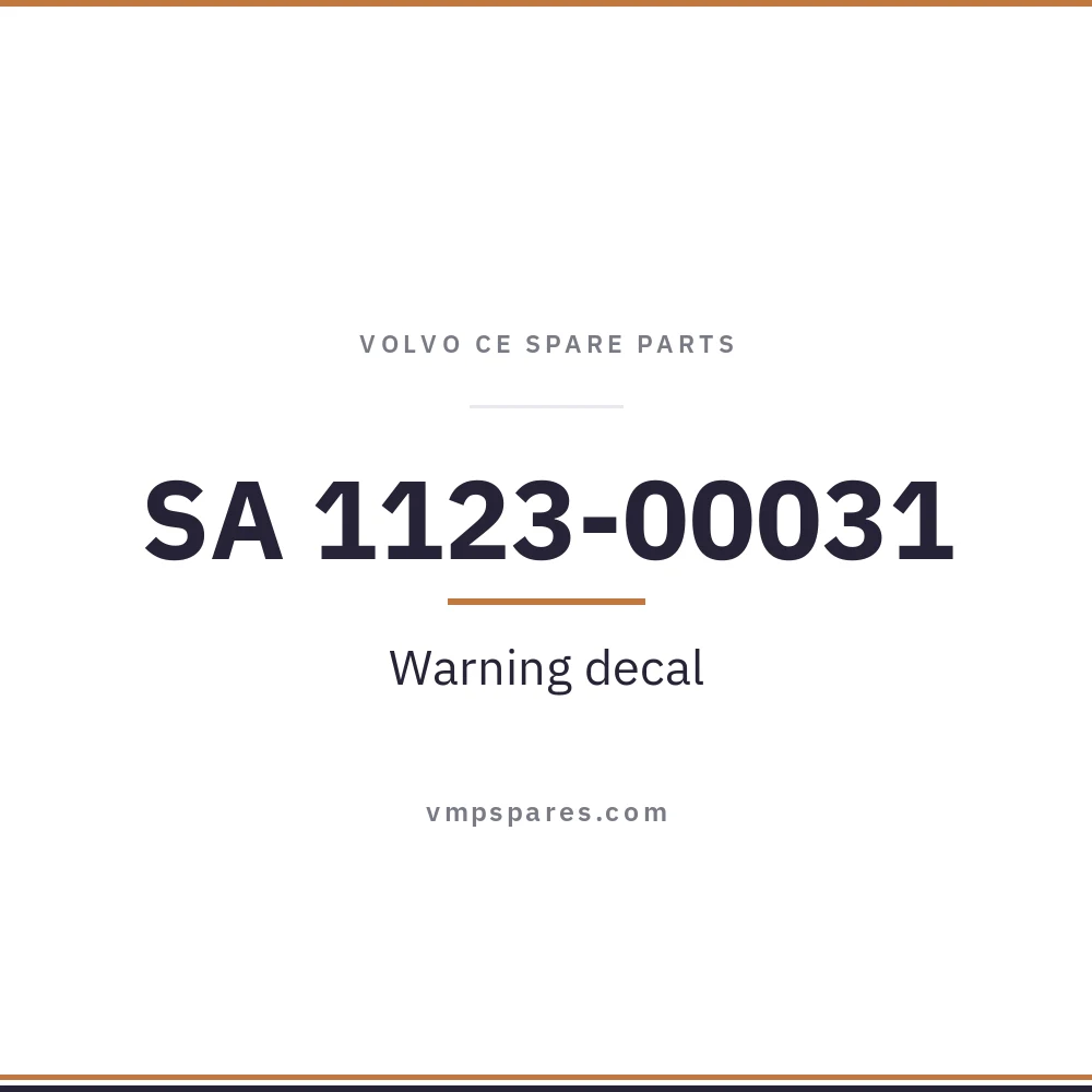 SA 1123-00031 – Warning decal